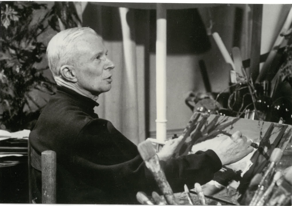 Dimitri Bouchène dans son atelier, années 1960